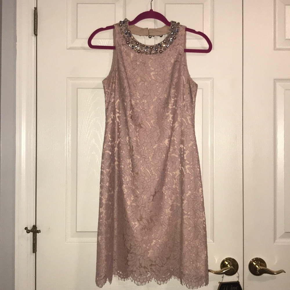 Light pink lace cocktail dress